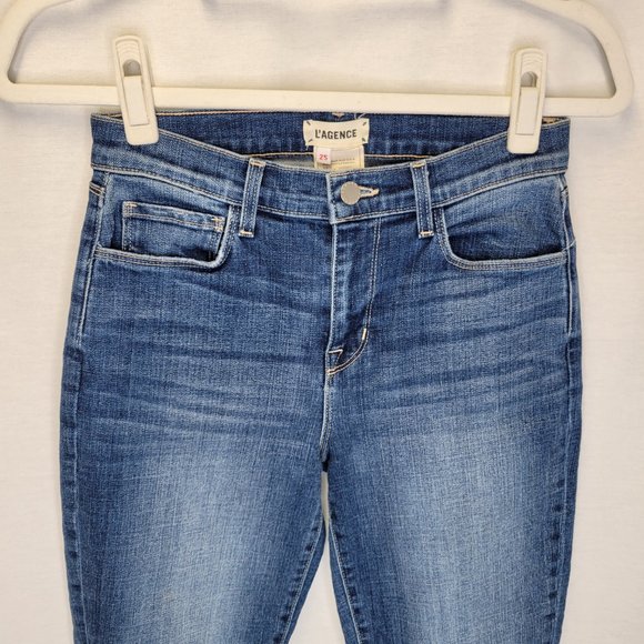 L'Agence Women's Size 25 Jeans High Rise Cropped Slim Raw Hem - Picture 3 of 6